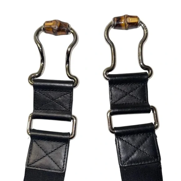 Authentic Gucci Bamboo And Black Elastic Belt - Picture 5 of 10